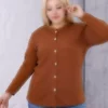 کت نرم بافتنی دکمه‌دار جلو برای خانم‌ها (سایز بزرگ) برند tarzımsüper - 993554729