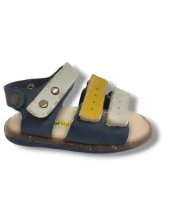 سندل کودکانه مردانه آناتومیک ۳ بند چسبی مدل شيرينگنچ ۱۶۴۲-۲۰ رنگ سرمه‌ای و زرد سایز ۱۸-۲۰ برند ŞİRİNGENÇ - 947373228