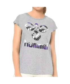 تی‌شرت گردن‌دار طوسی با طرح چاپی زنانه تریانا برند hummel - 130572806