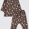 ست پیژامه طرح خرسی برای 1 تا 6 ماه - قهوه‌ای (3 تا 6 ماه) برند Civil Baby - 889611355