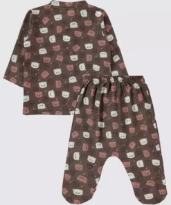 ست پیژامه طرح خرسی برای 1 تا 6 ماه - قهوه‌ای (3 تا 6 ماه) برند Civil Baby - 889611355