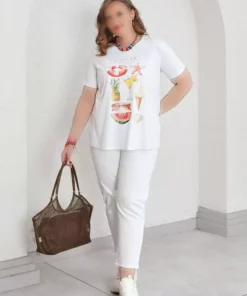 تی‌شرت پنبه‌ای با طرح تابستانی برند Büyük Moda - 924573228