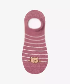 3 جفت جوراب اسنیکر طرح گربه‌ای راه‌راه پنبه‌ای برند Penti - 968221201