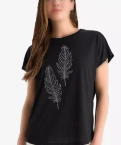 تی‌شرت کوتاه آستین با یقه گرد و فیت معمولی چاپ دار F4834AX25SM برند Defacto - 944825174