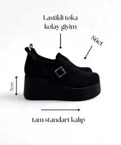 کفش پاشنه بلند زنانه با کمربند مخملی مشکی V8410 برند inizio - 1027736236