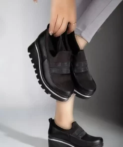 کفش لوفر پاشنه بلند سیاه زنانه برند guijarro - 997571067