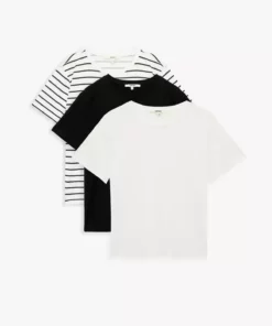 ست تیشرت‌های کوتاه‌قد با یقه گرد از جنس پنبه 3 عددی برند Koton - 968546174