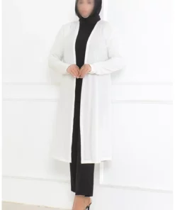 کُت بلند مدل بزرگ با طراحی آزاد، مناسب فصول مختلف، کد 8740-03، رنگ سفید شکسته برند sefamerve - 864738338