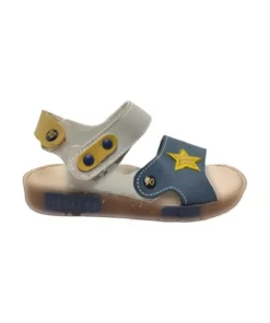 صندل پسرانه با طراحی آناتومیک مدل Şirinbebe 1707-20 با الگوی ستاره‌ای، با بند چسبی در رنگ‌های سرمه‌ای و خاکستری، مناسب برای سایز 26 تا 30. برند ŞİRİNGENÇ - 949724989