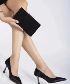 مجموعه شیک پاشنه بلند و کیف از جنس مواد وارداتی خاص برای زنان رنگ مشکی برند Genel Markalar - 873085773