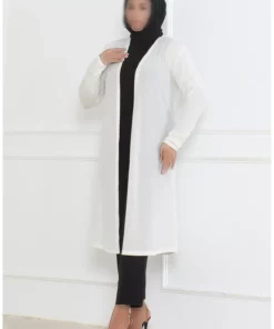 کُت بلند مدل بزرگ با طراحی آزاد، مناسب فصول مختلف، کد 8740-03، رنگ سفید شکسته برند sefamerve - 864738338