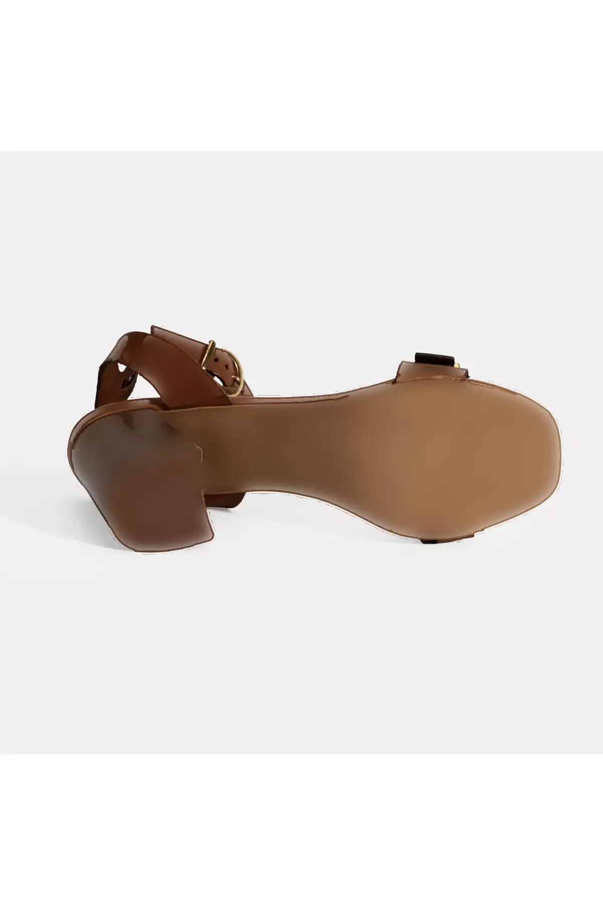 صندل پاشنهدار چرم با بند قابل تنظیم زنانه طوسی برند Desa - 944877899