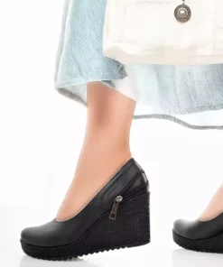 کفش زنانه با پاشنه بادکنکی و جزئیات زیپ برند İrem Ayakkabı - 979159153