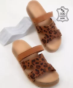 دمپایی زنانه چرم طبیعی لئوپارد-تابا ۲۰۵۲۵ برند SOHO - 925981797