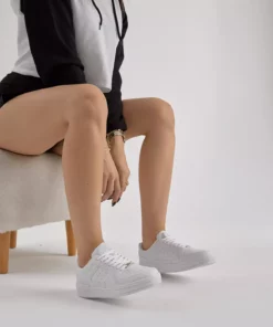 کفش ورزشی روزمره با بند و کفی ترمو به رنگ سفید و سبز برند Tonny Black - 1031008687