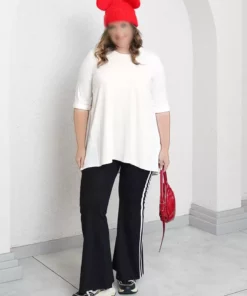 تیشرت ویسکوز با جزئیات ساتن پشت برند Büyük Moda - 1043036645