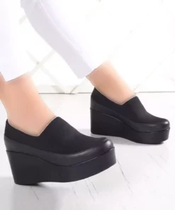 کفش پاشنه‌بلند کشی جلو از چرم طبیعی کارلا سیاه برند Erkan Saçmacı - 94158326