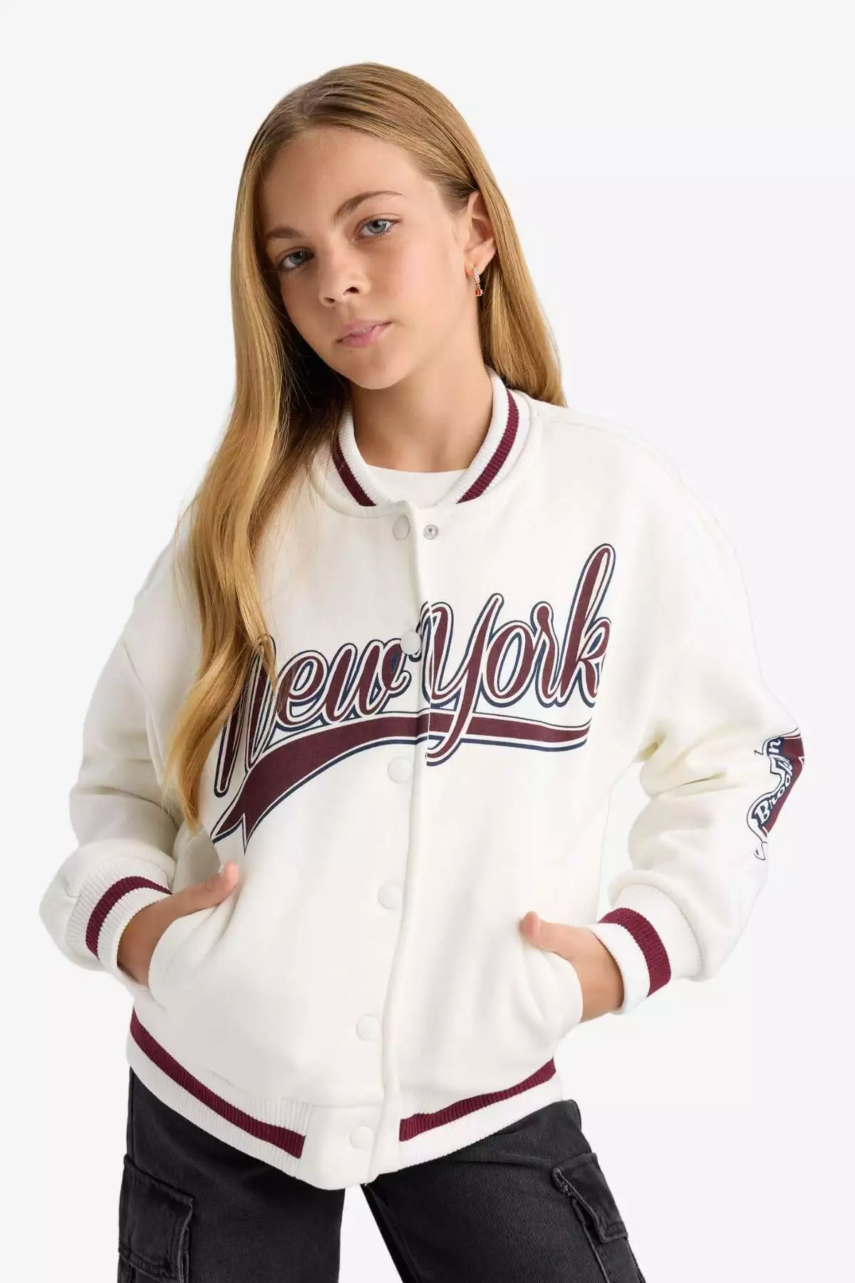 کاپشن بمبری یقه کالج با چاپ دخترانه مدل F2295A825AU برند Defacto - 969223927