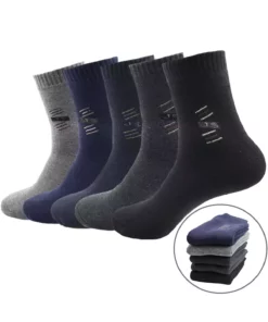 5 جفت جوراب مچی پشمی و نازک مناسب فصل زمستان با طرح‌های اقتصادی و از جنس پنبه برای آقایان برند çorapmanya - 754685240