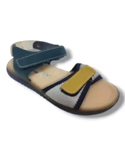 دمپایی بچه‌گانه طرح آناتومیک با بند چسبی مدل 1538-20 رنگ‌ سرمه‌ای و زرد سایز 31-36 برند ŞİRİNGENÇ - 944802083