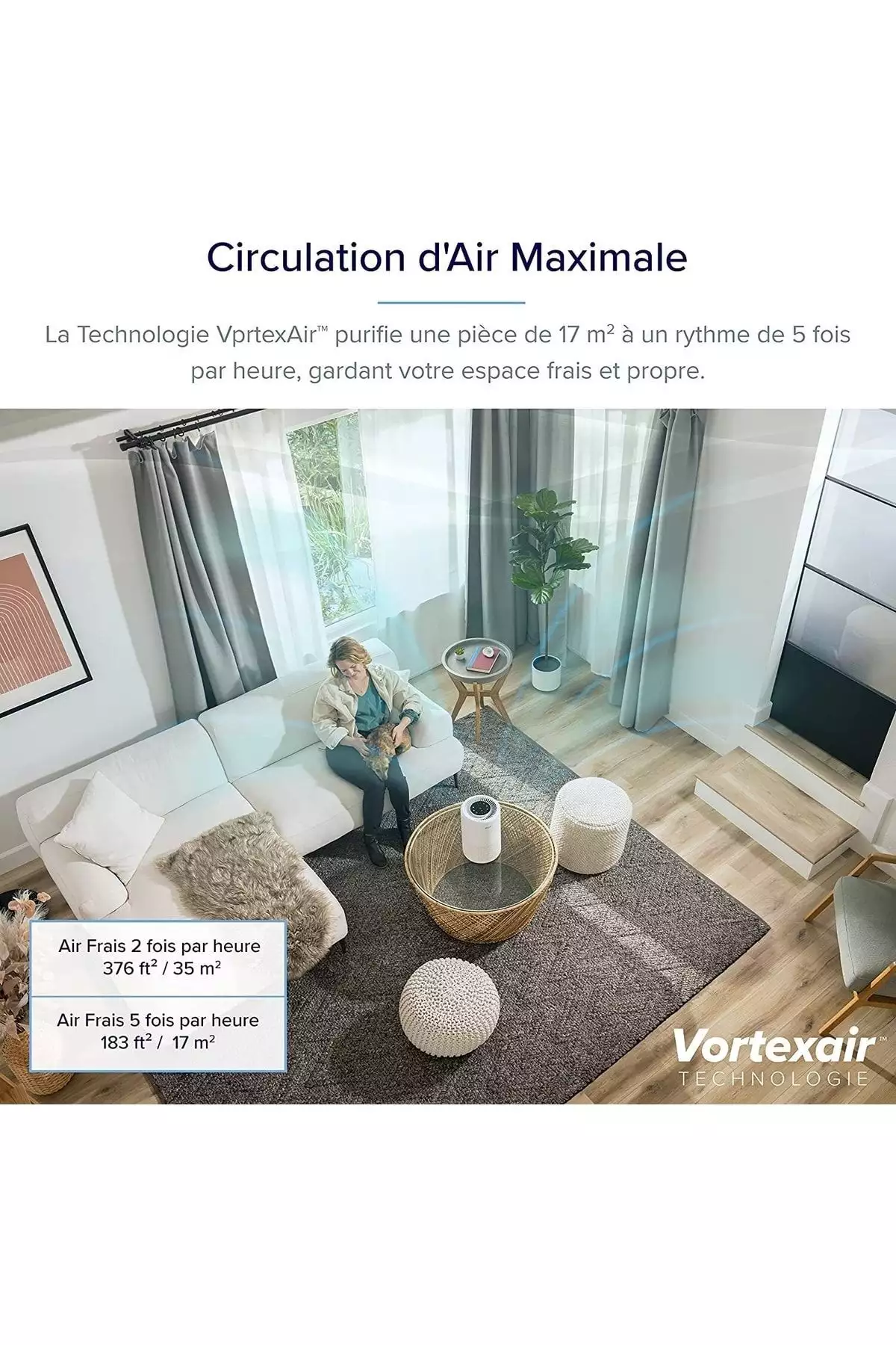 تهویه مطبوع هوای خانگی هوشمند HEPA، سازگار با الکسا و اپلیکیشن، تا ۳۵ متر مربع و جریان هوای ۱۷۰ متر مکعب در ساعت برند Levoit - 377430550