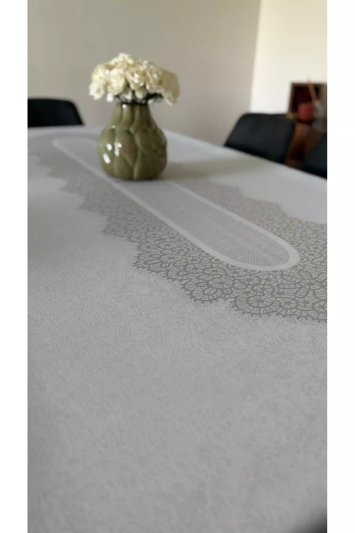 پارچه میز ضد آب توleda با طرح پانو به رنگ خاکستری برند homease - 958980421