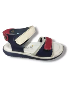 دمپایی پسرانه مدل شيرينگنچ 1543-20 با طراحی آناتومیک و بند چسبی از پارچه بافته شده در رنگ‌های سرمه‌ای و قرمز، مناسب برای سایز 26 تا 30. برند ŞİRİNGENÇ - 947512874