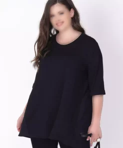 تیشرت ویسکوز با جزئیات ساتن در پشت برند Büyük Moda - 1043036618