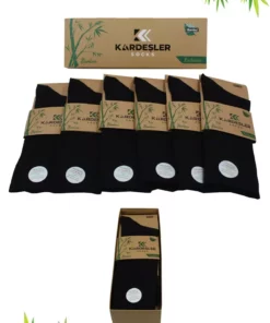جوراب مردانه بامبو ساق کوتاه مشکی بدون درز بسته ۶ عددی پریمیوم برند KARDEŞLER ÇORAP - 304294578