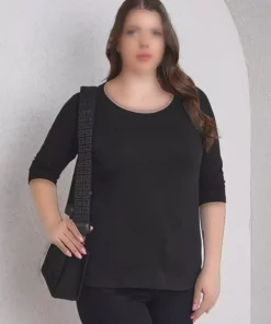 تی‌شرت نخی کشی با جزئیات پنجره پشت برند Büyük Moda - 900280210