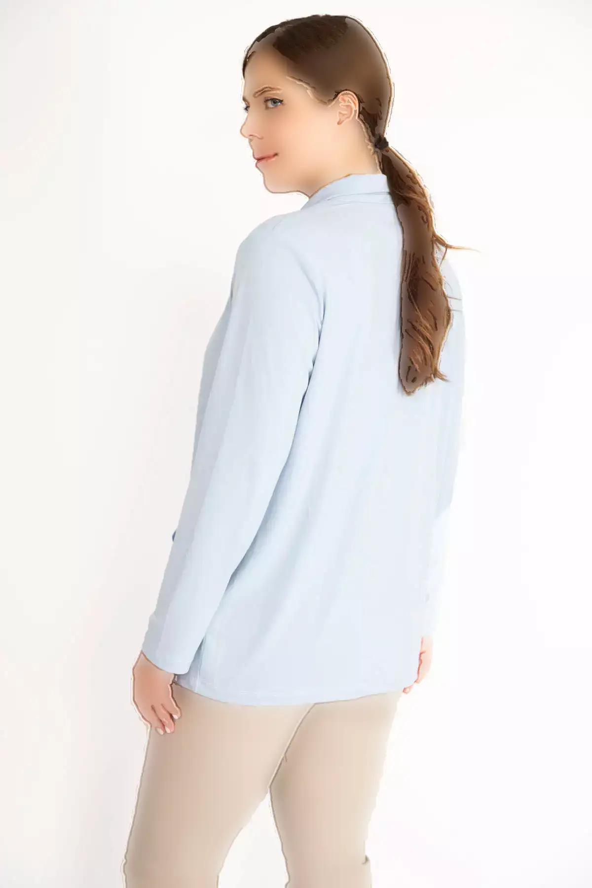 کت بزرگ زنانه با یک دکمه و بدون آستر و دارای جیب برند Şans - 835282522