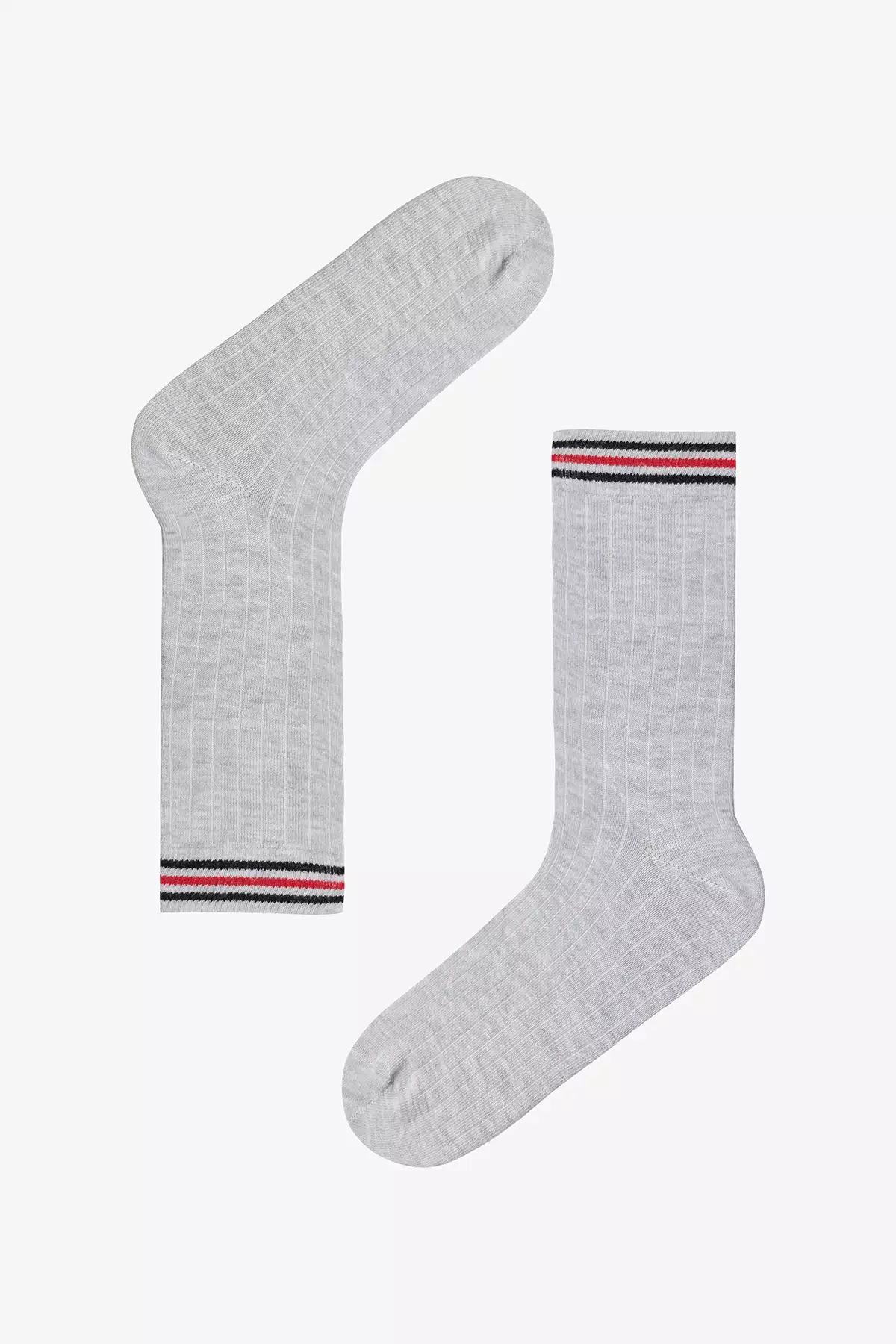 جوراب مچدار سهتایی خطدار خاکستری مردانه چندرنگ برند Penti - 976302453