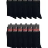 میلان ۱۰ عدد جوراب مردانه پنبه‌ای با رنگ مشکی، سوپر اقتصادی، بدون الگو و بلند برند SOCKSHION - 862106694