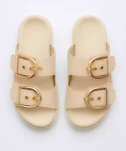 تُرک‌های تابستانی زنانه راحت با جزئیات قفل طلایی و کفی ضخیم شیک و راحت برند StWenn - 951767925