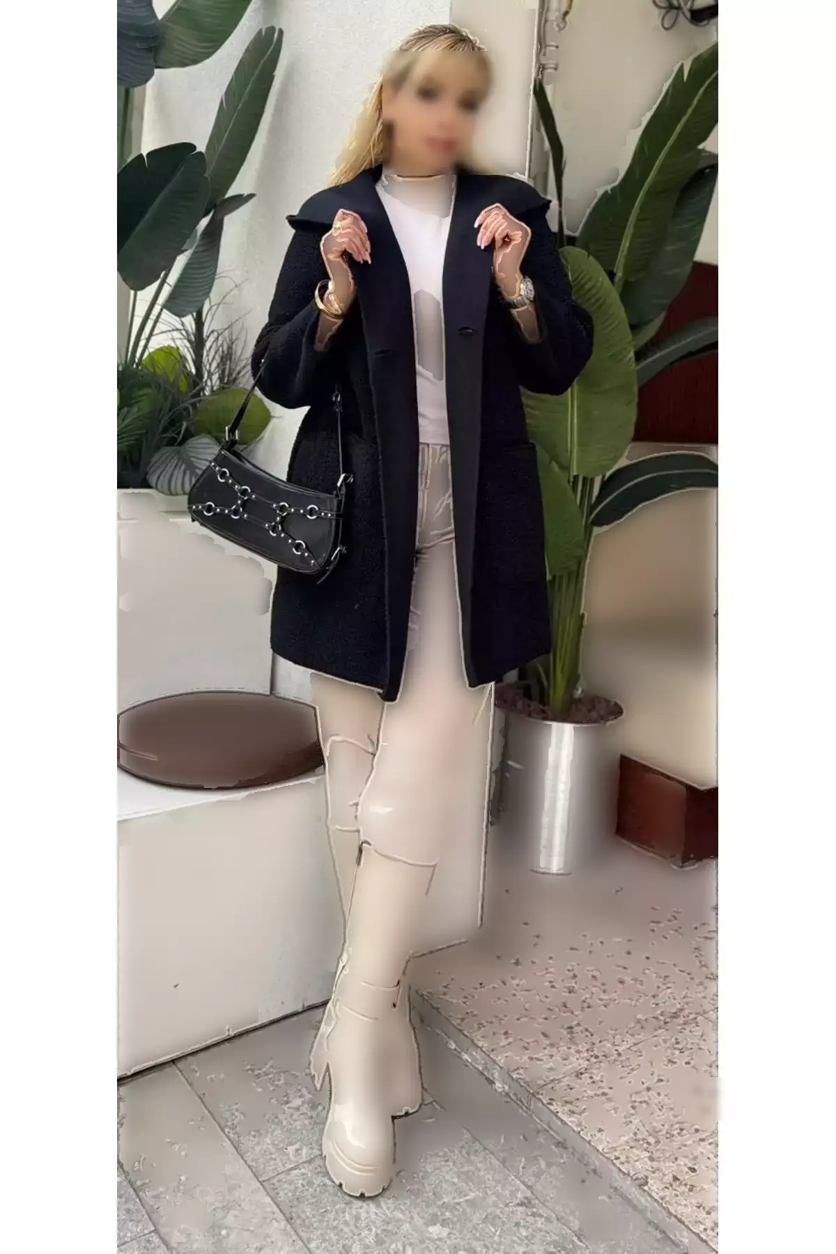 کژوئی زنانه بزرگ سایز با کلاه و جزئیات دکمهای و جیبدار 25052 برند Butik Nilyam - 1020455290