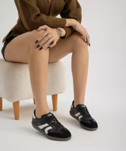 کفش ورزشی زنانه ترمو زیره بژ مشکی بند دار - 1031009752