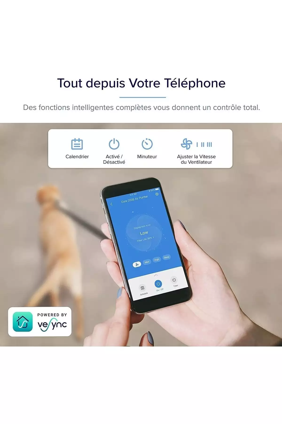 تهویه مطبوع هوای خانگی هوشمند HEPA، سازگار با الکسا و اپلیکیشن، تا ۳۵ متر مربع و جریان هوای ۱۷۰ متر مکعب در ساعت برند Levoit - 377430550