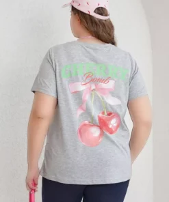 تی‌شرت پنبه‌ای با طرح گیلاس برند Büyük Moda - 928103430