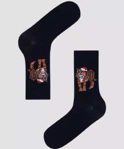 جوراب مچی ۲ تایی سیاه طرح حیوان سال نو برند Penti - 784139827