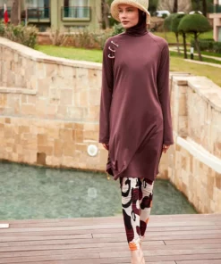 ماهی کوتاه قهوه‌ای با کمرکش برای پوشش کامل م2468 برند Marina - 840337969