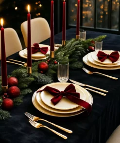 میز پوش بافت مخملی رنگ مشکی برند FAVOLLİ - 364468370