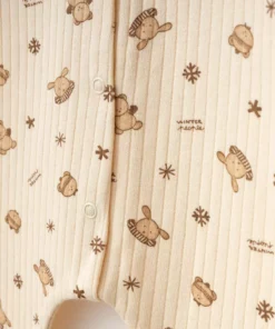 توله خرس زمستانی ۳-۶-۹ ماهه تیشرت بدون آستین نخ پنبه‌ای لباس نوزاد برای خروج از بیمارستان YK8795 برند yukobaby bebeğiniz için en doğalı - 1032067044