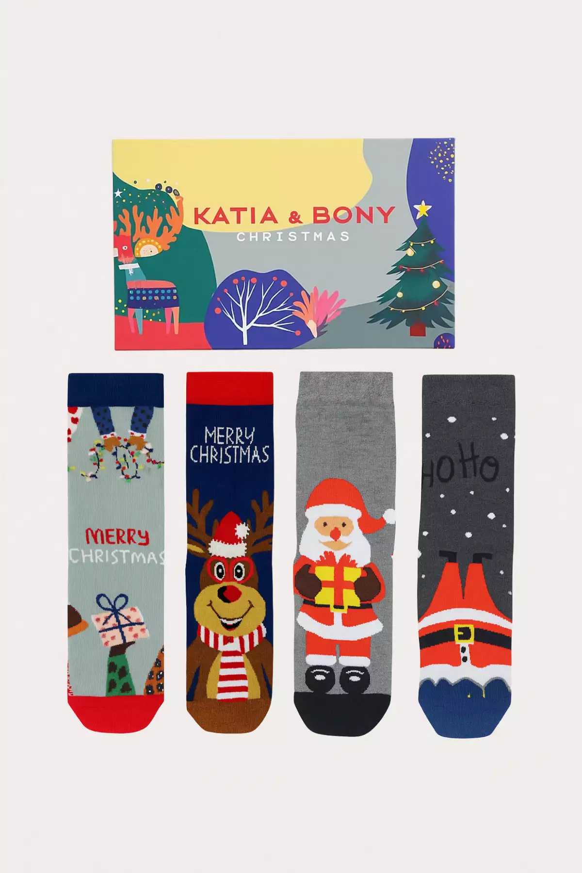 ست ۴ تایی جوراب مچی سال نو در جعبه برند Katia & Bony - 878573725