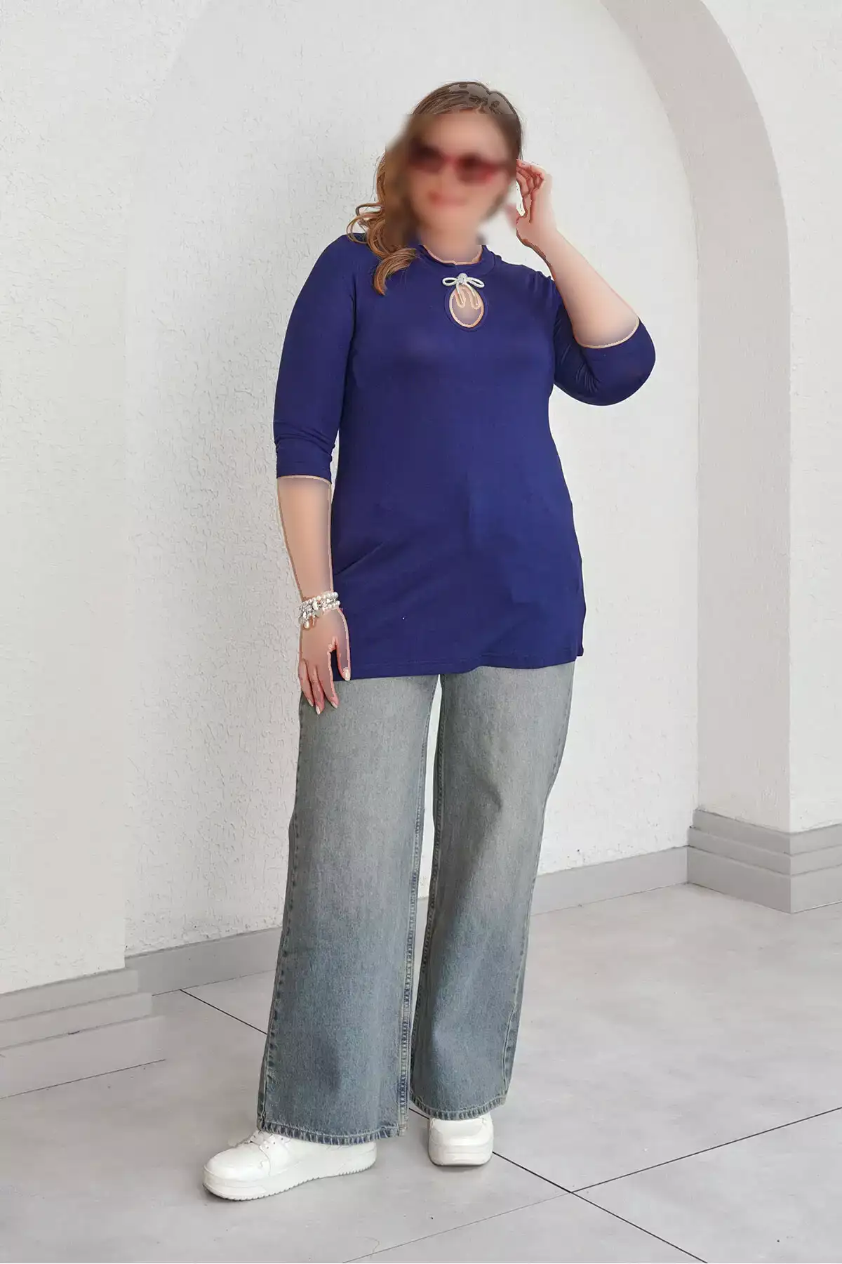 54146 تیشرت با جزئیات فیلونل برند Büyük Moda - 900280223