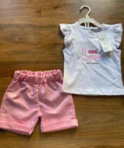 ست دو تایی دخترانه شامل شورت و کاپشن "عشق کوچک" برند Pierre Cardin - 896995717