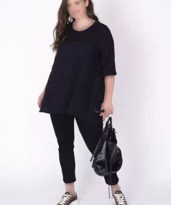 تیشرت ویسکوز با جزئیات ساتن در پشت برند Büyük Moda - 1043036618