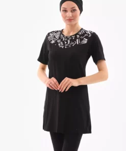 مایو نیمه پوشیده با کشی و طرح دار سیاه برند medipek - 823324625