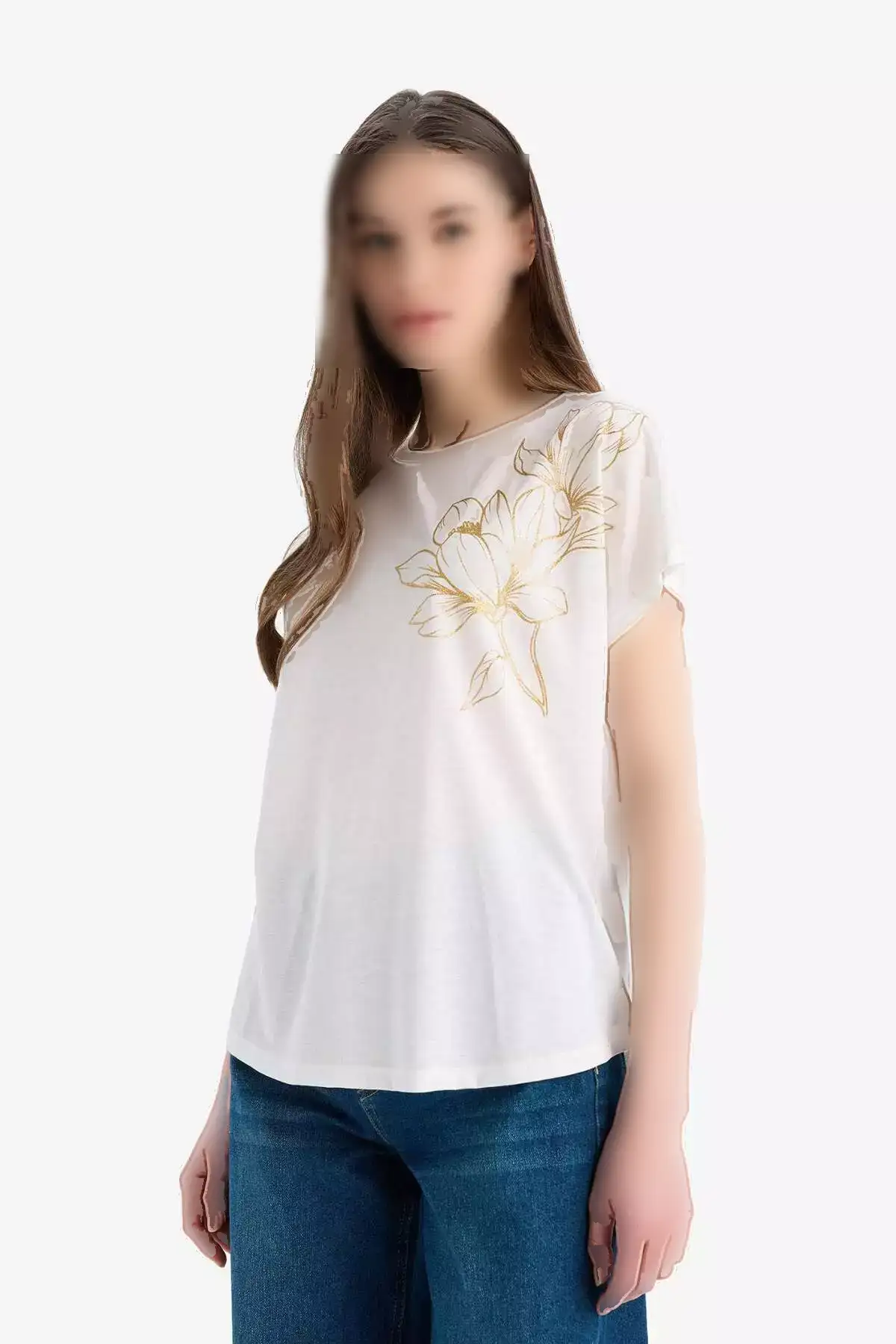 تیشرت کوتاه آستین با یقه گرد و چاپی مدل E9892AX25SM برند Defacto - 929415551