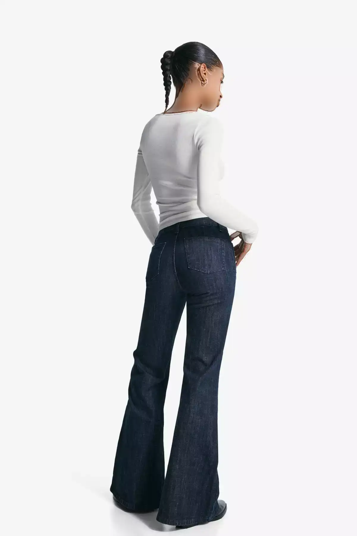 تیشرت آستین بلند یقه V برند Bershka - 967955235