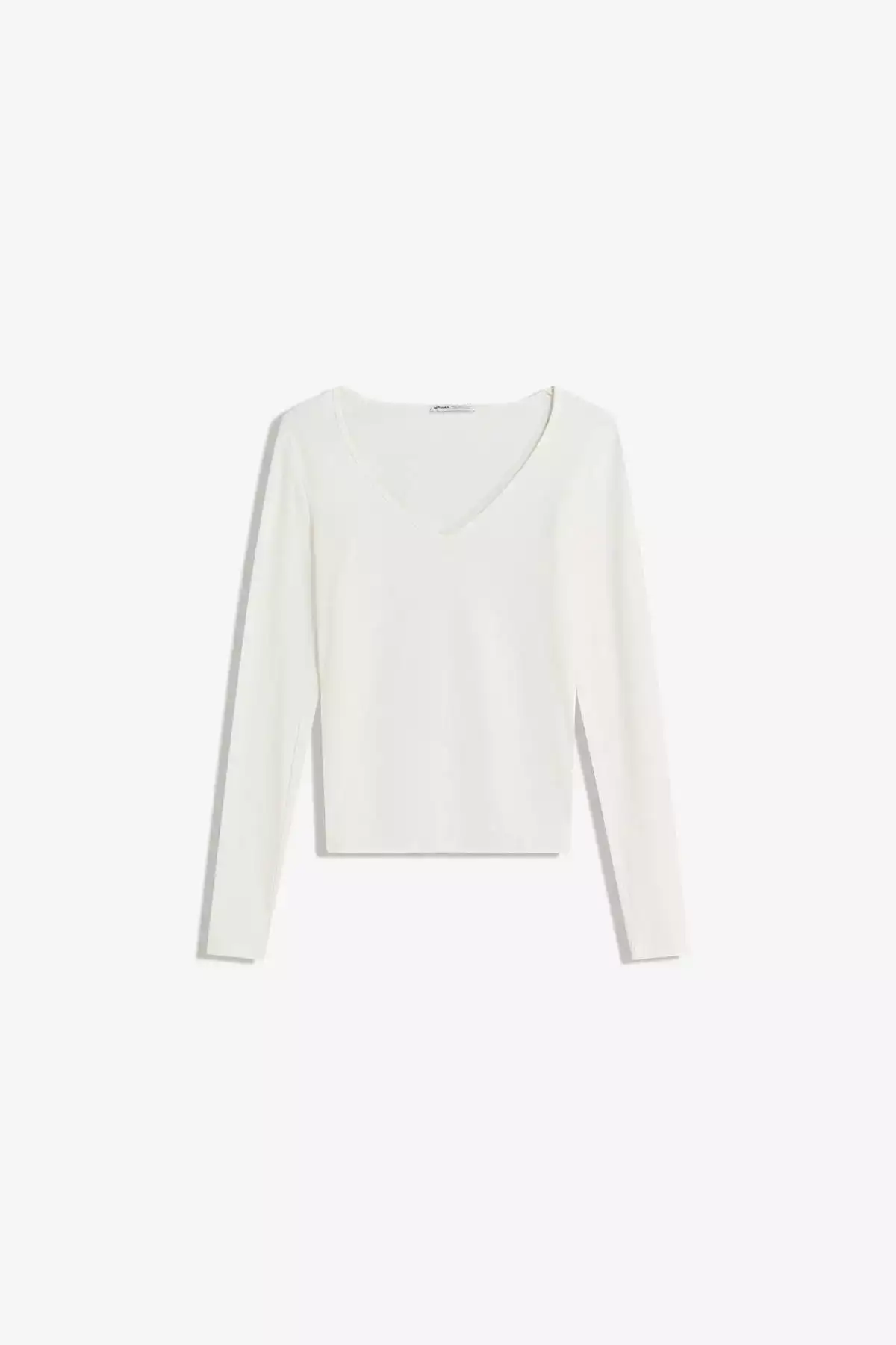 تیشرت آستین بلند یقه V برند Bershka - 967955235